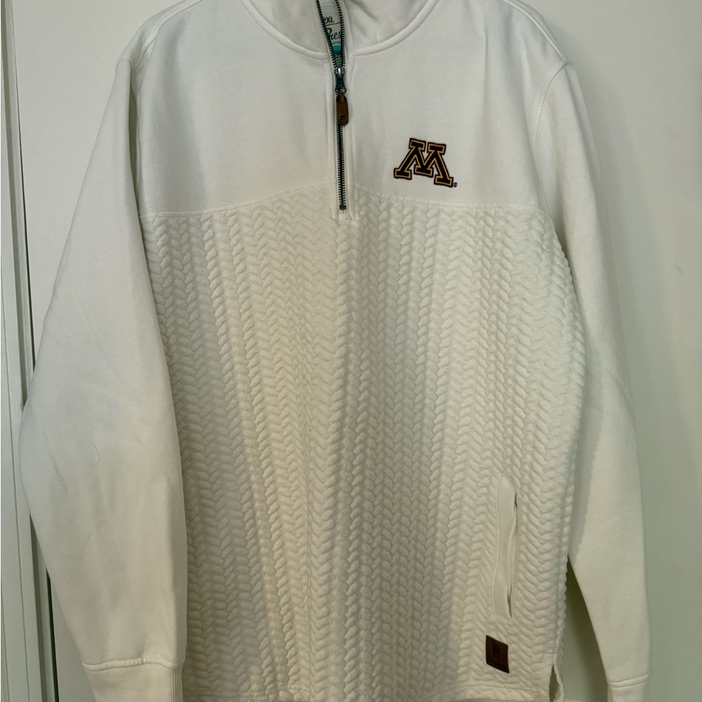 Pressbox White Minnesota Golden Gophers Quarter-Zip Pullover